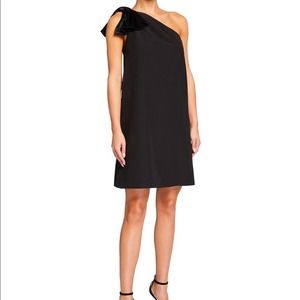 AIDAN MATTOX ONE SHOULDER TRAPEZE DRESS Black size 8 New!!